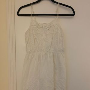 White dress with embroidery detail
